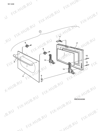 Взрыв-схема комплектующей Zanussi ZK69 - Схема узла H10 Main Oven Door (large)